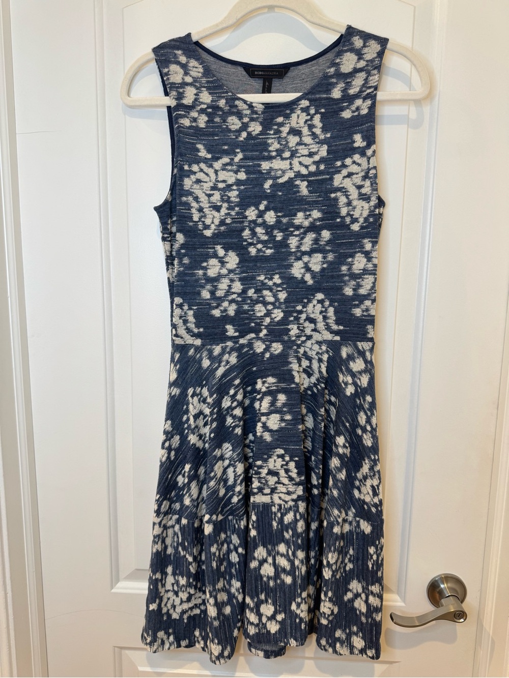 BCBGMaxazria Cassandra Blue and White Tank Dress